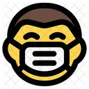 Grinsender Mann Emoji Mit Gesichtsmaske Emoji Symbol