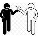 Mann Kooperativ Schwarz Weiss Kooperativ Symbol