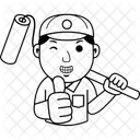 Cartoon Maler Mann Icon