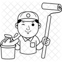 Cartoon Maler Mann Icon