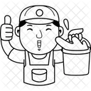 Cartoon Maler Mann Icon