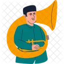 Mann Spielen Trompete Symbol