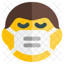 Mann Traurig Emoji Mit Gesichtsmaske Emoji Icon