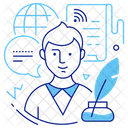 Männlicher Schriftsteller  Symbol