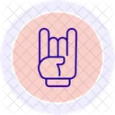 Icono De Circulo De Color De Mano Con Cuernos De Diablo Icon