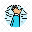 Mano Alcanzando Cielo Icono