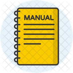 Manual Icon - Download in Colored Outline Style