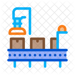 Manufacturing Process Icon - Download in Colored Outline Style