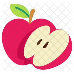 Manzana con la mitad cortada  Icono