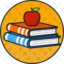 Manzana en libro  Icono