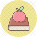 Manzana en libro  Icono