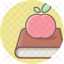 Manzana en libro  Icono