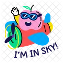 Manzana Fresca Saludando Fruta Icono