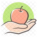 Mano Manzana Fruta Icono