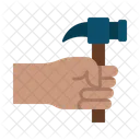 Mao De Martelo Trabalho Mao Ícone