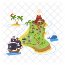 Pirate Map Treasure Icon
