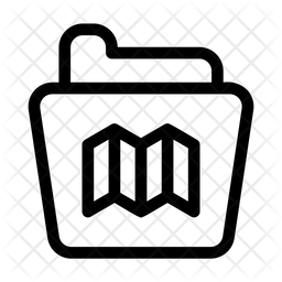 Map Folder Icon - Download in Line Style