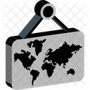 Map Hanging World Map Map Guideline Icon