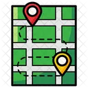 Travel Distance Location Pins Location Pointers Icône