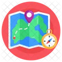 World Location Paper Map Map Orientation Icon