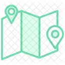 Map Paper Duotone Line Icon Icon
