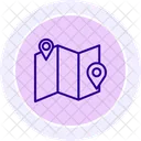 Map Paper Line Icon Icon