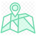 Map Pin Duotone Line Icon Icon