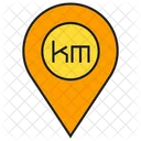 Map Pin Marker Km Icon