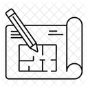 Mapa De Construcao Planta Mapa De Engenharia Ícone