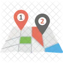 Mapa Arrugado Direccion GPS Icono