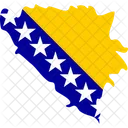 Mapa da bandeira da Bósnia  Ícone