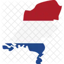 Mapa da bandeira da Holanda  Ícone