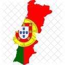 Mapa da bandeira de portugal  Ícone