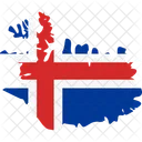 Mapa de la bandera de islandia  Icono