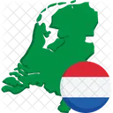 Holanda Mapa Bandeira Ícone