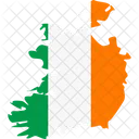 Mapa de la bandera de irlanda  Icono