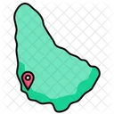 Mapa de barbados  Icono