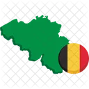 Belgica Mapa Bandera Icono