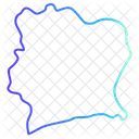 Mapa de costa de marfil  Icono