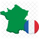 Francia Mapa Bandera Icono