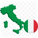 Italia Mapa Bandera Icono