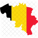 Mapa de la bandera de bélgica  Icono