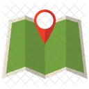 Mapa De Papel Con Alfiler Mapa Mapa De Papel Icono