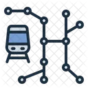 Mapa De Trem Ferrovia Transporte Ícone