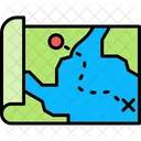 Mapa Do Tesouro Enterrado Escondido Ícone