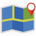 Mapa Plano Con Alfileres Mapa De Papel Con Alfiler Mapa Icono