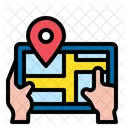 Mapa Do Tablet Navegacao Localizacao Icon