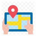 Mapa Do Tablet Navegacao Localizacao Icon