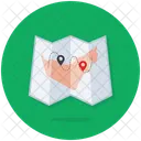 Mapa Triple Plegado Mapa De Destino Mapa De Papel Icono