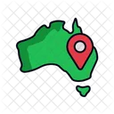 Linha Preenchida De Mapas Da Australia Icon